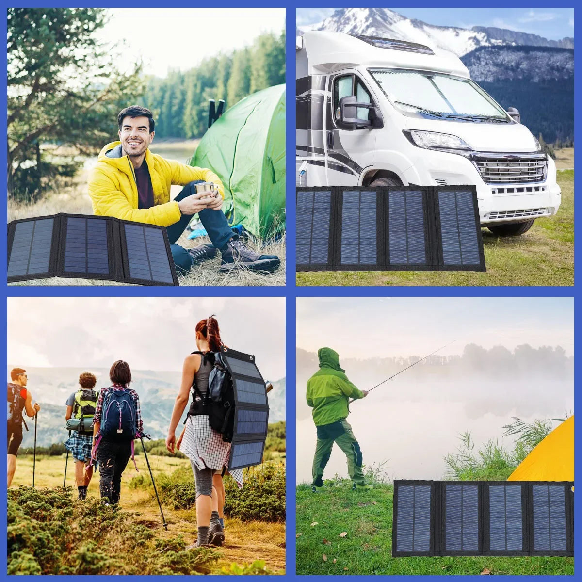 New 100W Folding Outdoo Solar Panel Waterproof Charger USB Solar Power Charger Lightweight Outdoor Power Bank Phone Charger