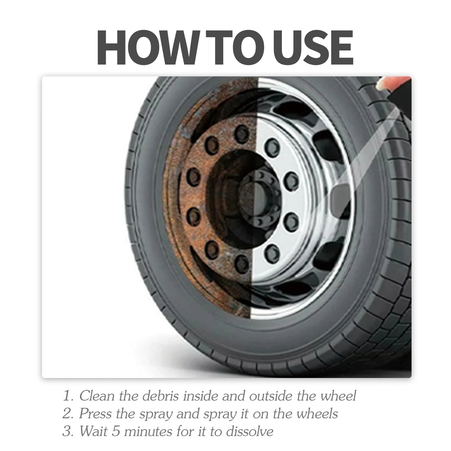 RAYHONG Car Wheel Cleaner Spray Dust Removal Protect Wheels And Brake Discs From Iron Rim Rust Cleaner Auto Detail Chemical Care