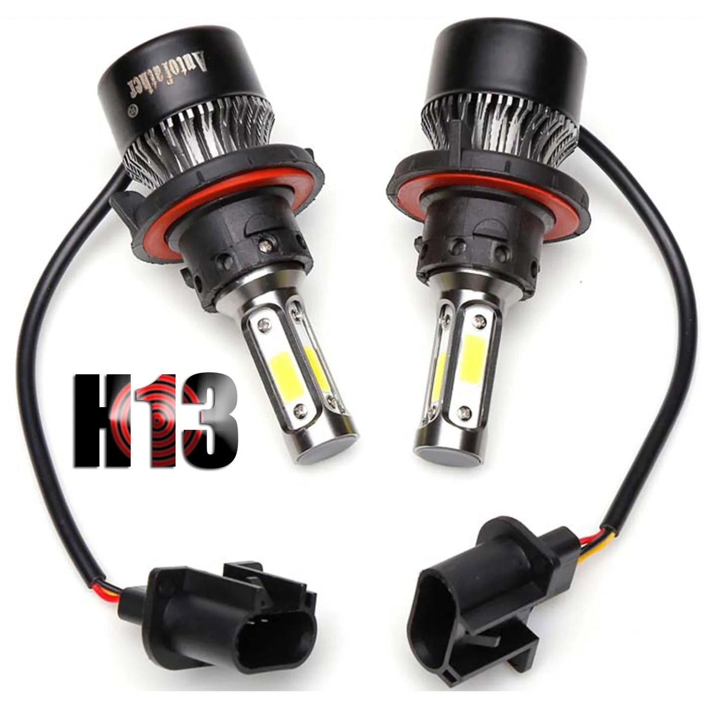 H13(9008) LED Headlight Bulbs Auto Conversion Kit Car Headlamps Replacement High Beam/Low Beam/Fog Light 6500K Super Bright