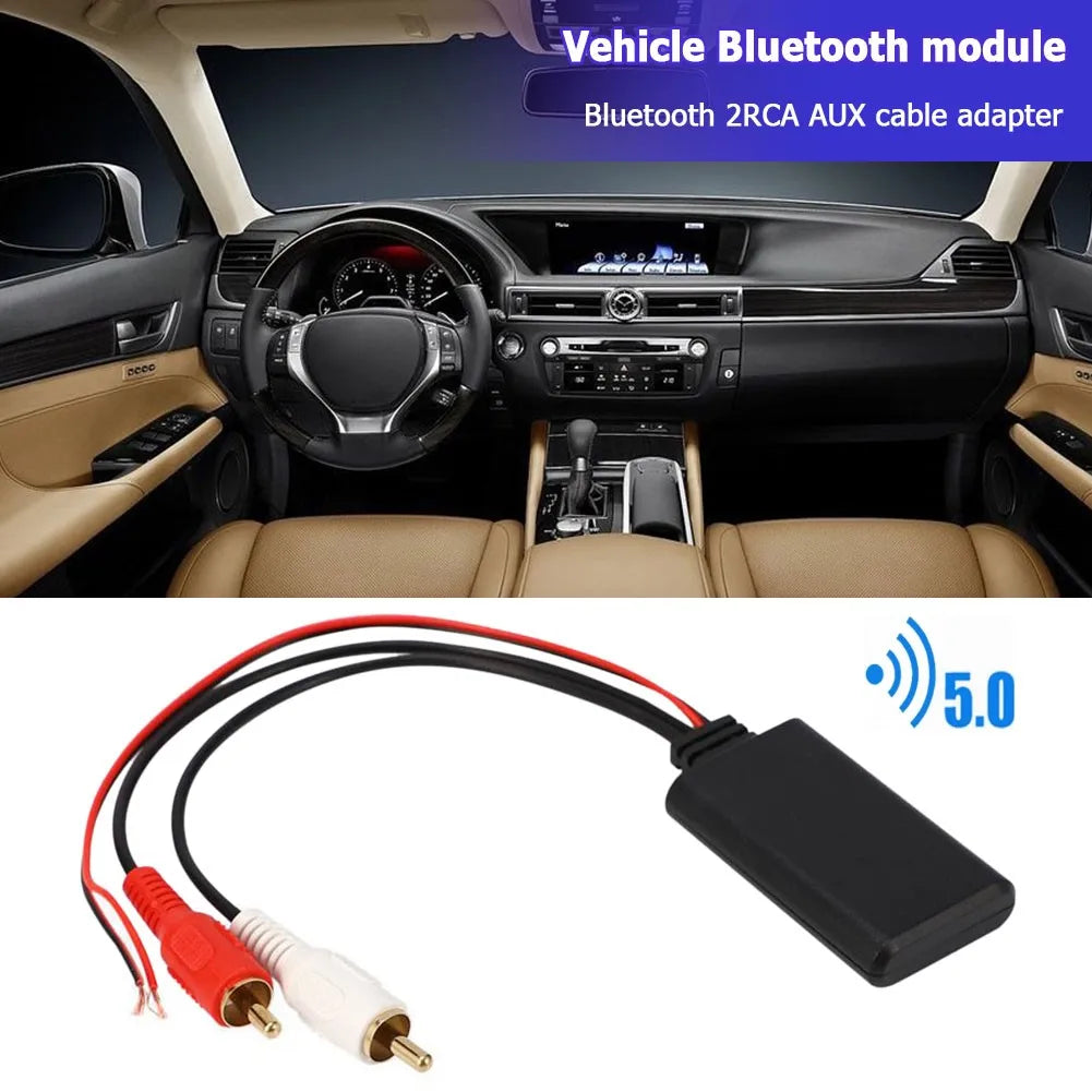 Car Universal Wireless Bluetooth Module Music Adapter Audio Cable Stereo 2RCA Wireless Adapters for 5-12V voltage