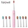 Fairywill FW-507 Electric Sonic Toothbrush - USB Rechargeable, Waterproof, Replacement Heads