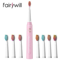 Fairywill FW-507 Electric Sonic Toothbrush - USB Rechargeable, Waterproof, Replacement Heads