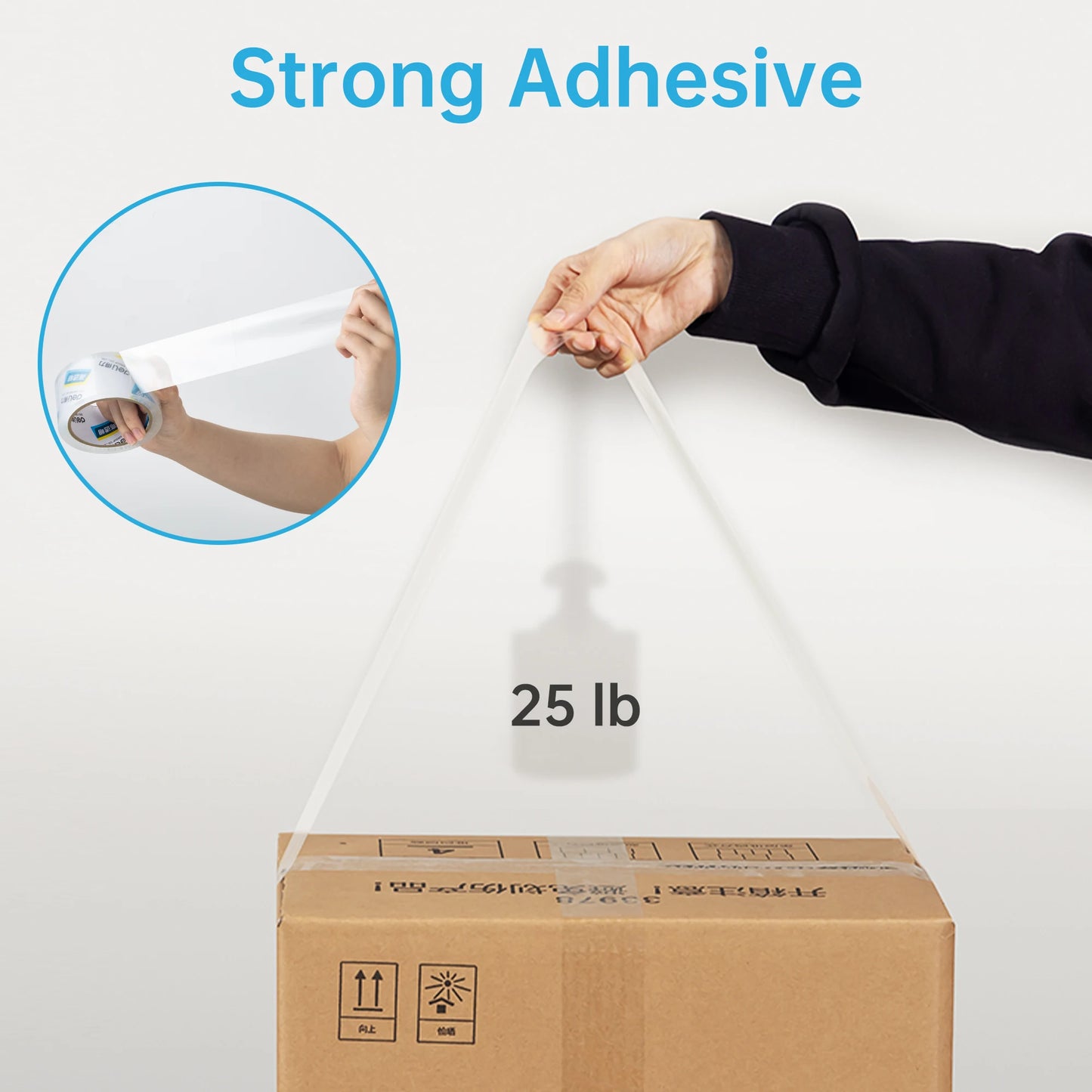 Deli 6-pack Long Lasting Storage Packaging Tape, Clear Acrylic Heavy Duty Shipping Tape, 1.88 in x 60 yd, 6 Rolls
