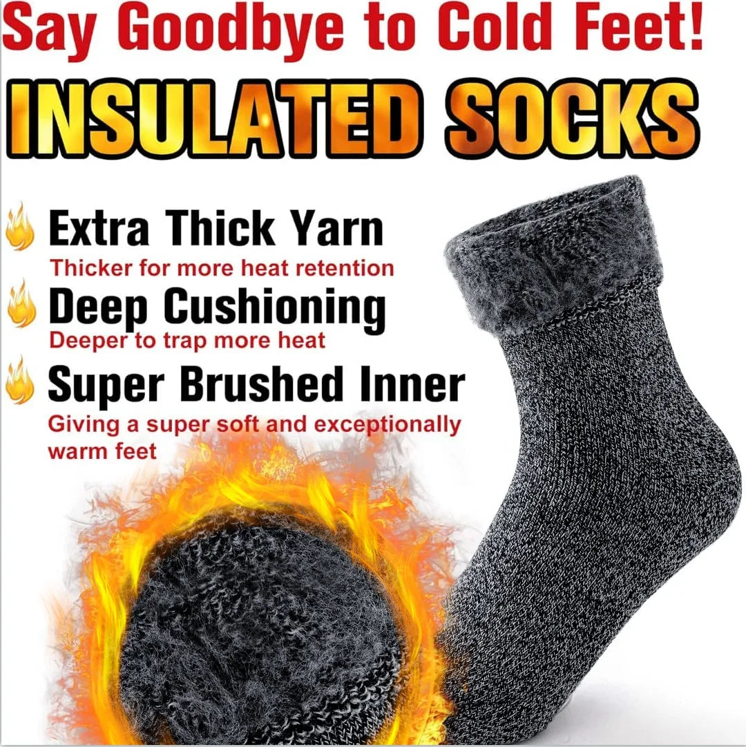 2 Pairs Pack Winter Thermal Socks For Men Women Cold Weather Insulated Socks Outdoor Hiking Skiing Warm Snow Thick Heated Socks