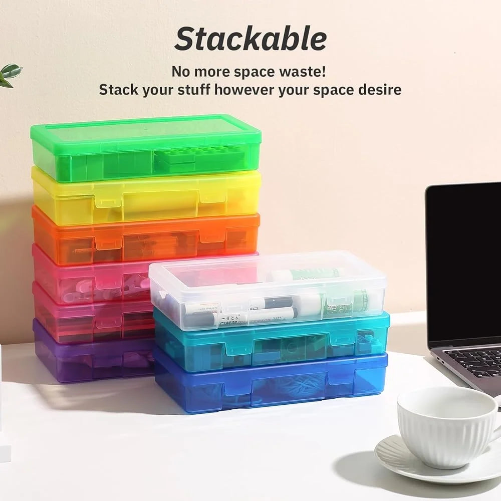 Small Plastic Storage Box Latching Lid Organizers Stackable Craft Containers Multi-Purpose Storage Beads Jewelry Pens Toys