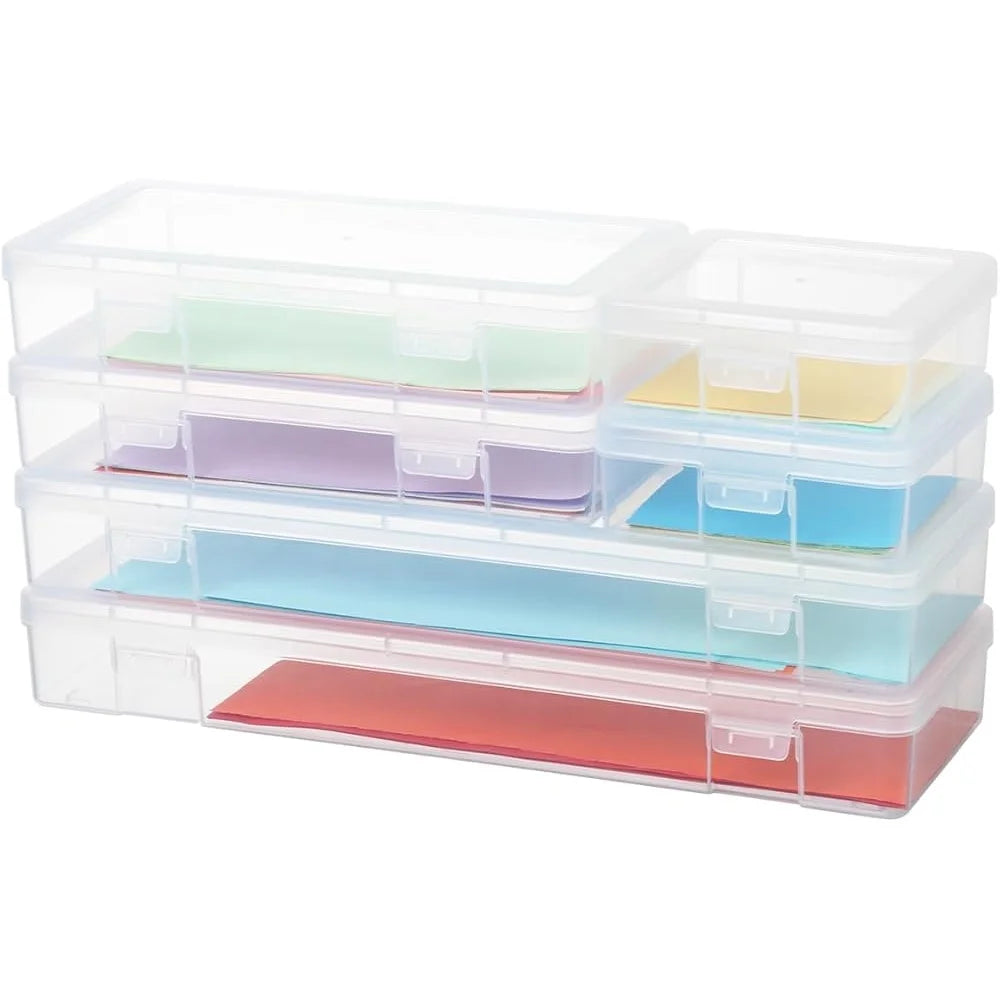 Stackable Clear Plastic Storage Box Containers with Latching Lid Art Craft Supplies Organizing Pencils Beads Jewelry LEGO