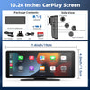 Portable Wireless Carplay Car Stereo, 10.26" inch HD Touchscreen for Car with CarPlay & Android Auto with Mirror Link/Backup Cam