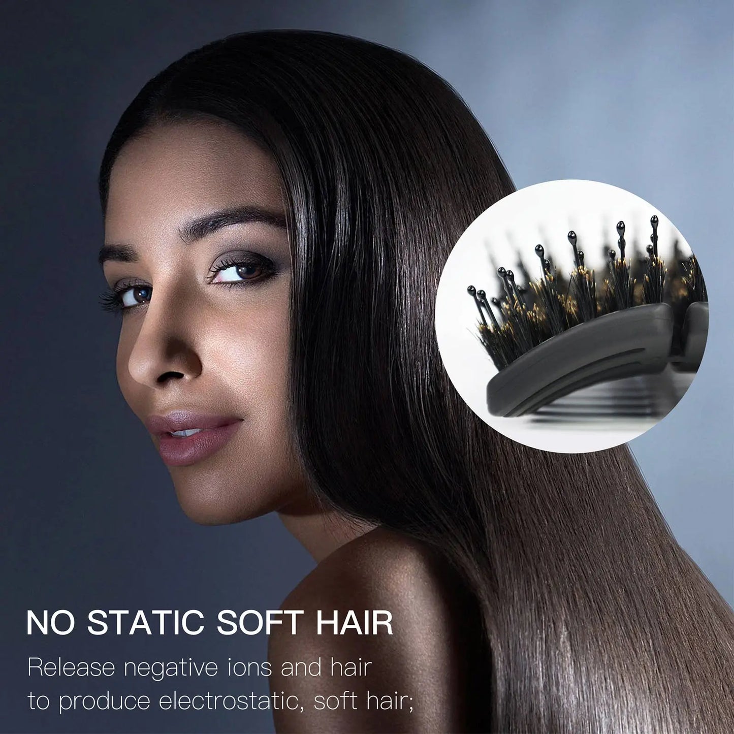 Qipooh Curved Vented Hair Brush Scalp Massage Comb Women Wet Curly Detangle Hair Brush for Salon Hairdressing Styling Tools