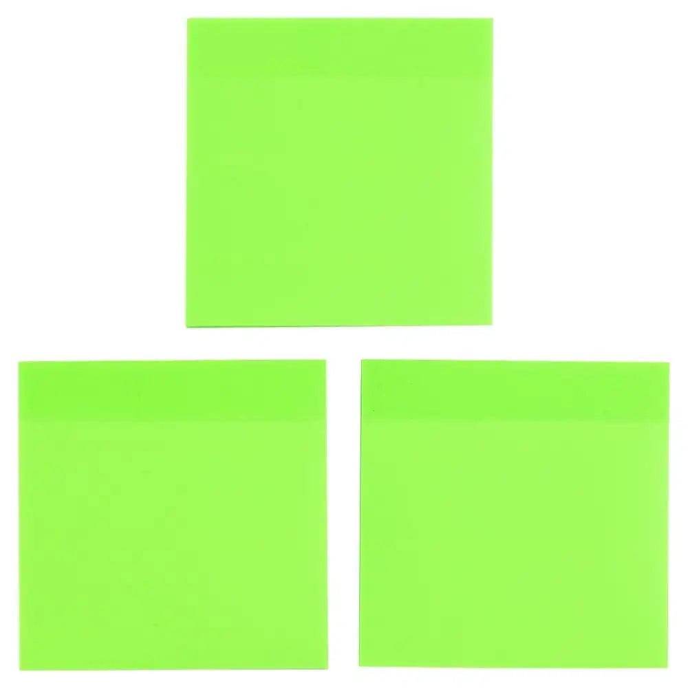 Transparent Sticky Note Pad, Green, 3 X 3, 300 Sheets/Pack