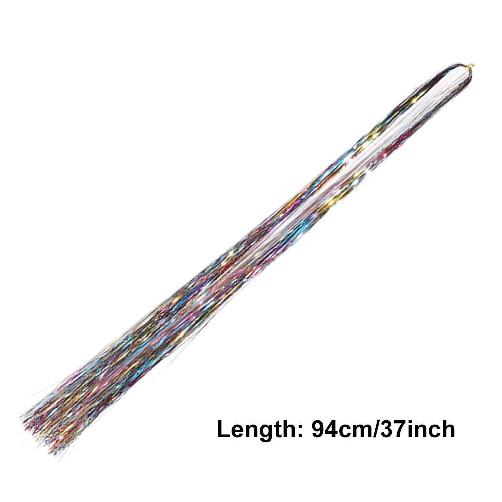1PC Glitter Tinsel Shiny Fairy Hair Tinsel Sparkling Tinsel for Women Girls Hair Accessories for Cosplay Party