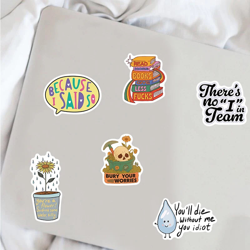 50PCS Sarcastic Sticker Aesthetic Kawaii Scrapbook Graffiti Decoration Laptop Luggage Phone Skateboard Waterproof DIY Sticker