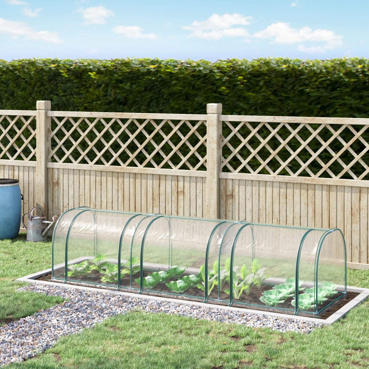 11.5' X 3' X 2.5' Tunnel Greenhouse Green Grow House W/ Roll up Doors, Clear