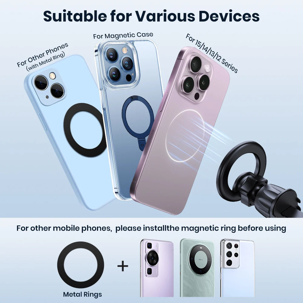 TOPK Mag-Safe Phone Holder Car, Magnetic Phone Car Mount, Air Vent Car Phone Holder with Strongest Magnet, Car Cradle for iPhone