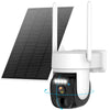 Wireless outdoor solar security camera 2K 360°PZT panoramic tilt, CCTV low power 2.4GWiFi, AI motion detection, PTZ PIR ,IP66