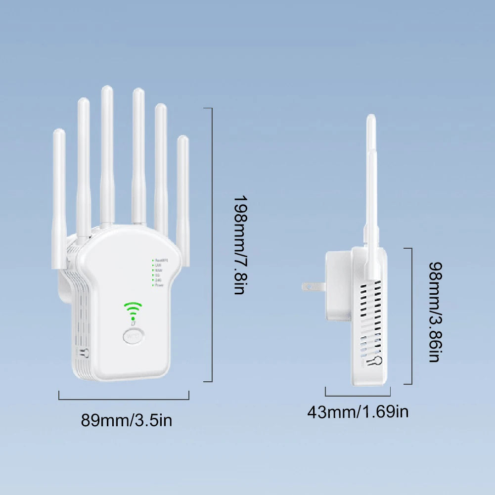 1200Mbps Wireless WiFi Repeater Wifi Signal Booster Dual-Band 2.4G 5G WiFi Extender 802.11ac Gigabit WiFi Amplifier WPS Router