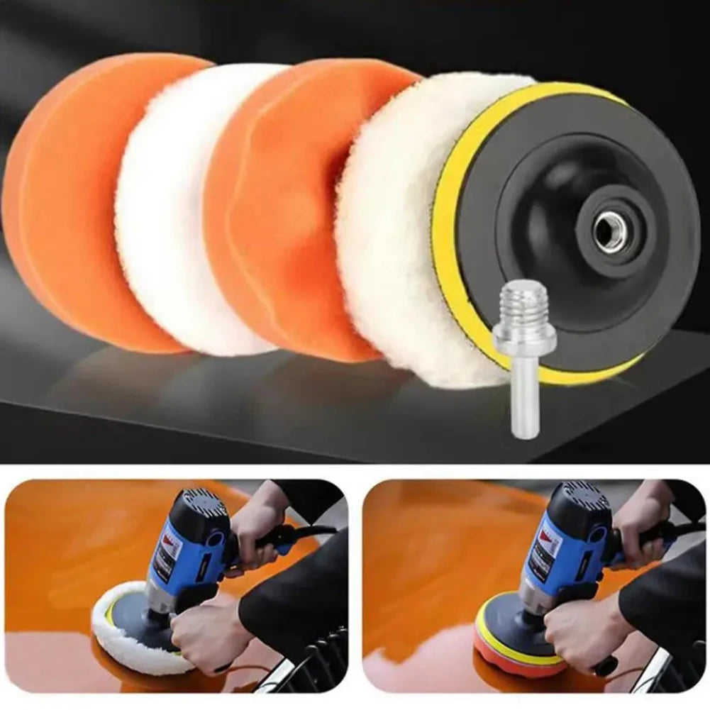 6PCS Car Polishing Pad Kit 3/4/5 Inch Abrasive Disc Sponge Foam Pads Polisher Car Detailing Waxing Remove Scratch Sponge Pads