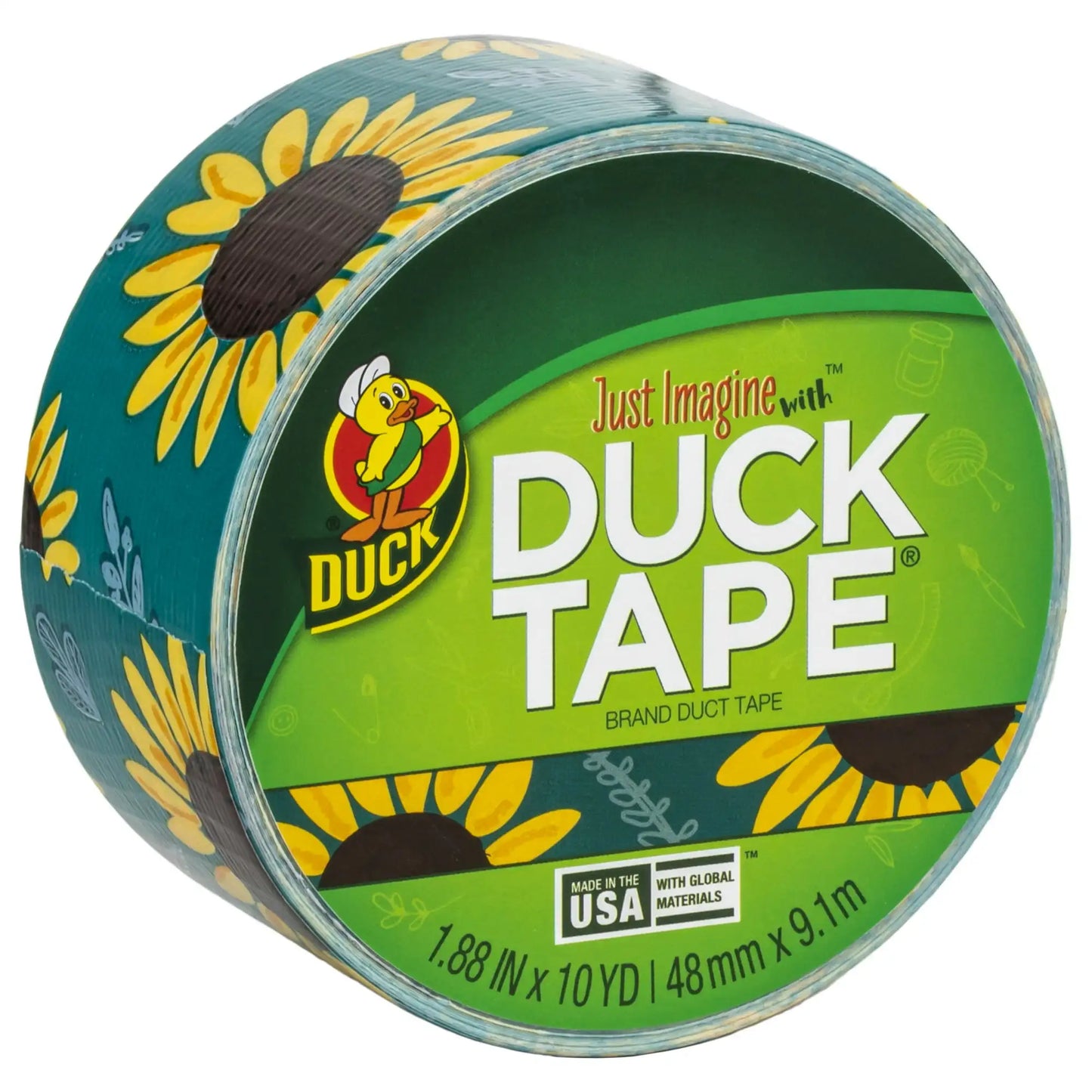 Printed Duct Tape Roll - Sunflowers 1.88 in. x 10 yd.