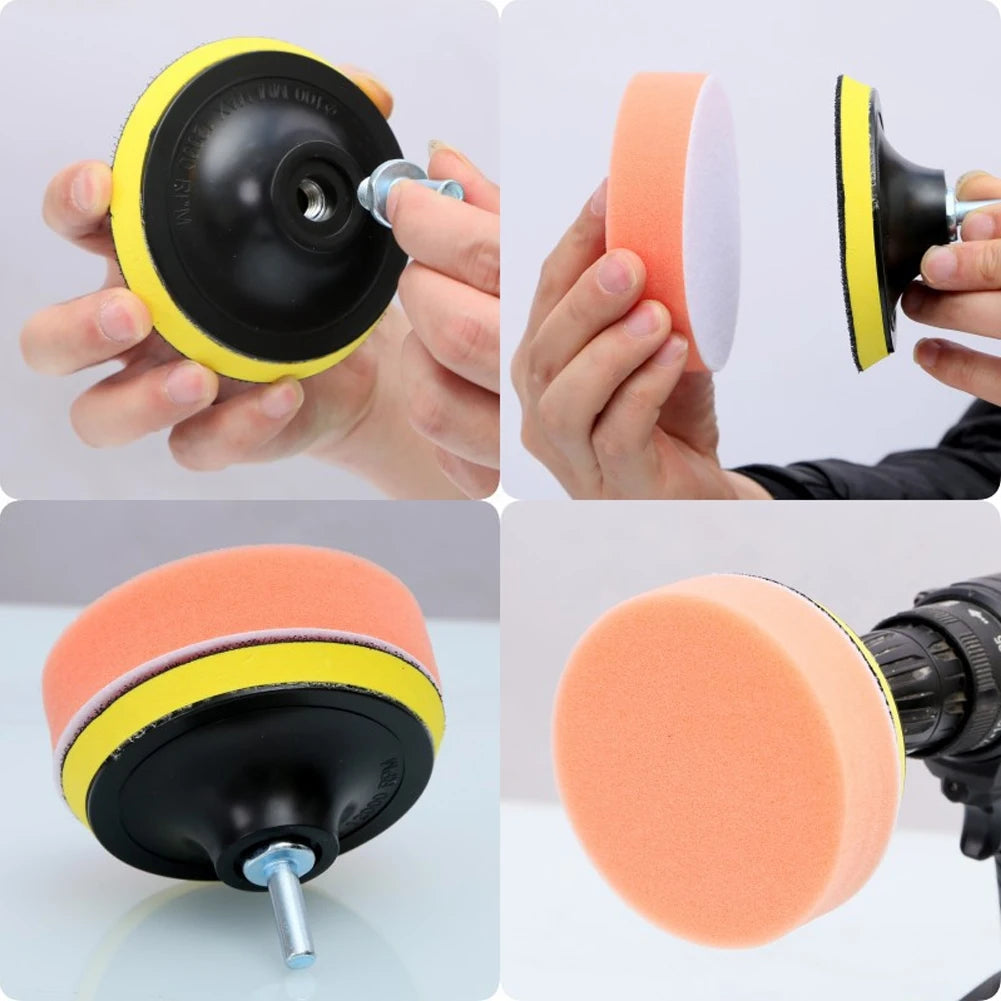 6PCS Car Polishing Pad Kit 3/4/5 Inch Abrasive Disc Sponge Foam Pads Polisher Car Detailing Waxing Remove Scratch Sponge Pads