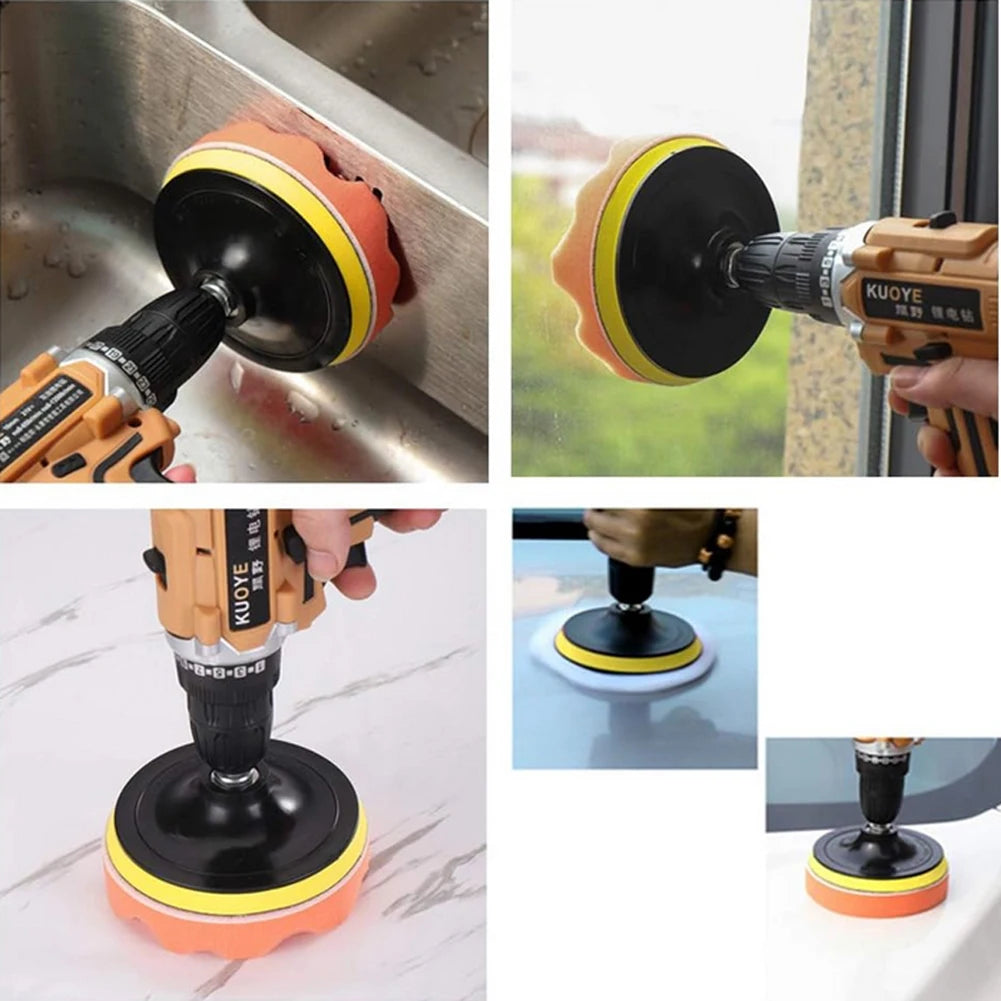 6PCS Car Polishing Pad Kit 3/4/5 Inch Abrasive Disc Sponge Foam Pads Polisher Car Detailing Waxing Remove Scratch Sponge Pads