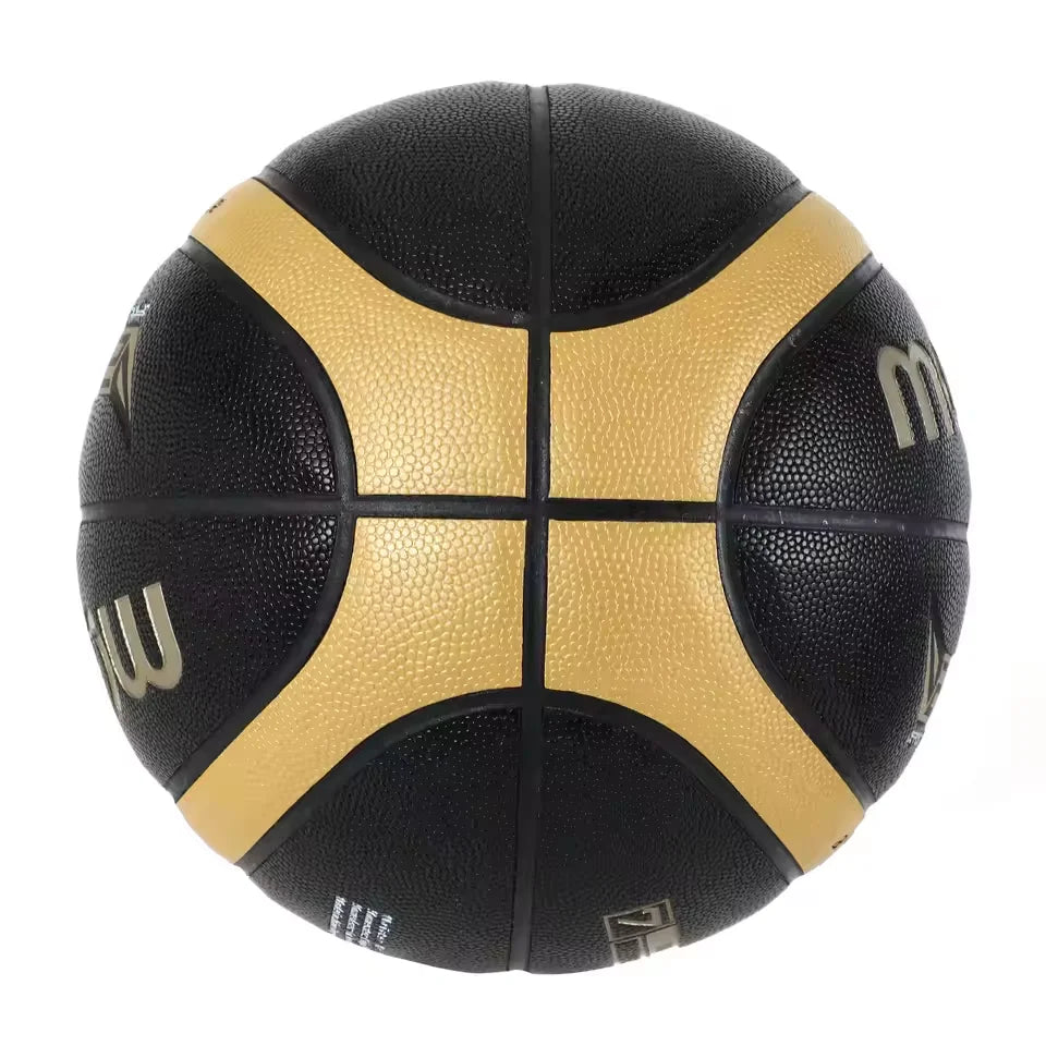 Molten Size 5 6 7 Basketball EZ-K Black Gold PU Outdoor Indoor Balls Women Youth Man Match Training Basketalls