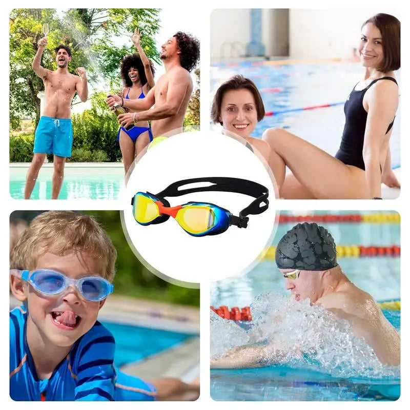 Waterproof Anti Fog Swimming Goggles Adjustable Eyewear Swimming Glasses Electroplating Anti-fog Dive Masks Goggles For Adult