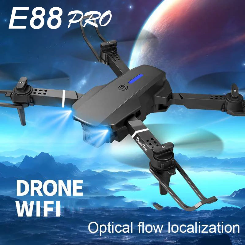 The new E88PRO upgrade professional HD camera LED lighting aerial photography 360° all-round collapsible wide-angle RC drone