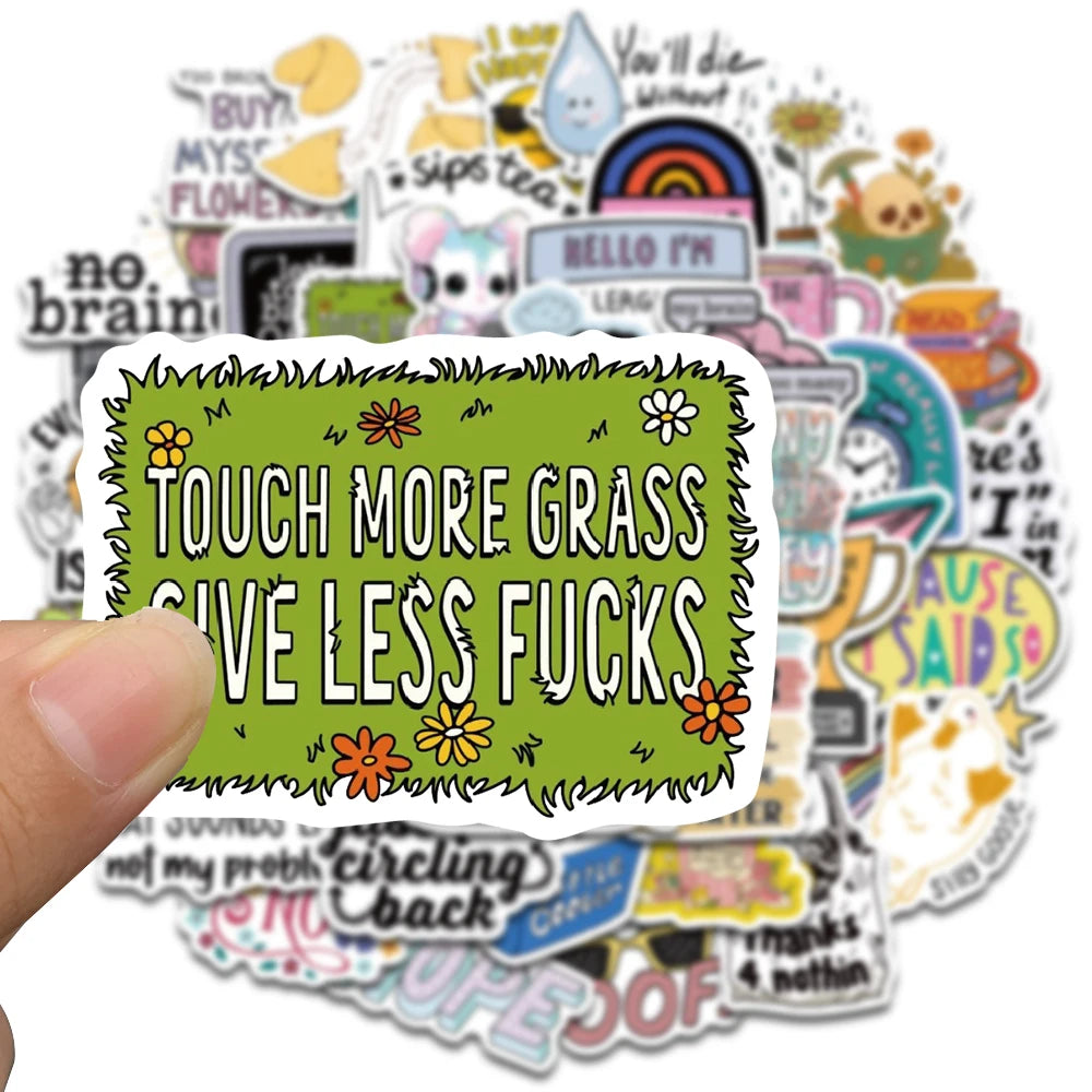 50PCS Sarcastic Sticker Aesthetic Kawaii Scrapbook Graffiti Decoration Laptop Luggage Phone Skateboard Waterproof DIY Sticker
