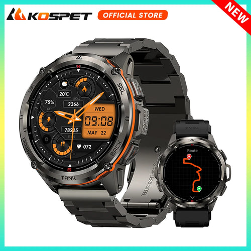 KOSPET TANK T3 Ultra GPS Smart Watch - 470mAh, AMOLED Display, Fitness Tracker