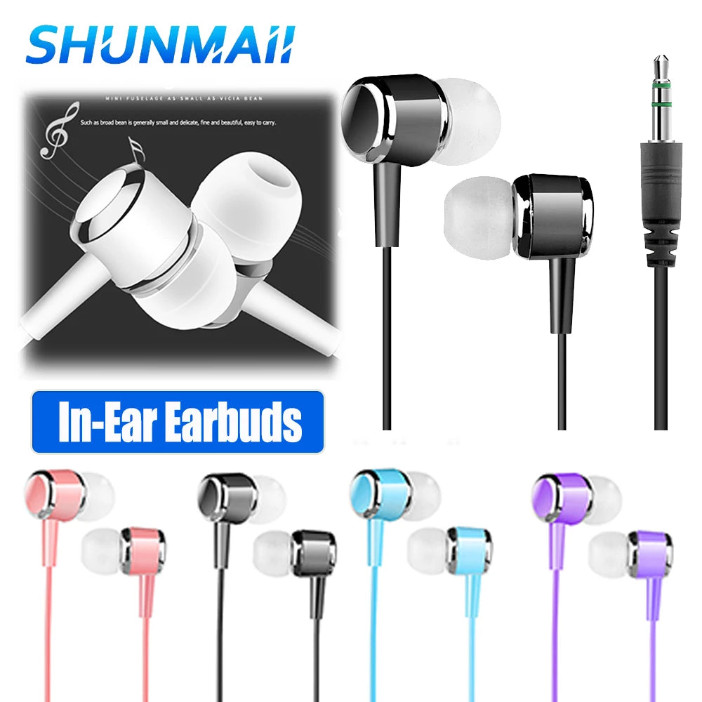 VODOOL Universal 3.5mm Jack In-Ear Earphone Stereo Music Sports Earbuds Headset Earphones No Mic For iPhone Samsung Xiaomi Phone