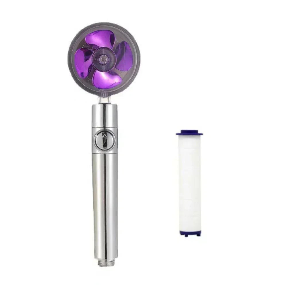 2023 Shower Head 360 Degree Rotation Water Saving Flow Turbofan Hydraulic Injection High Pressure Sprayer Bathroom Accessories