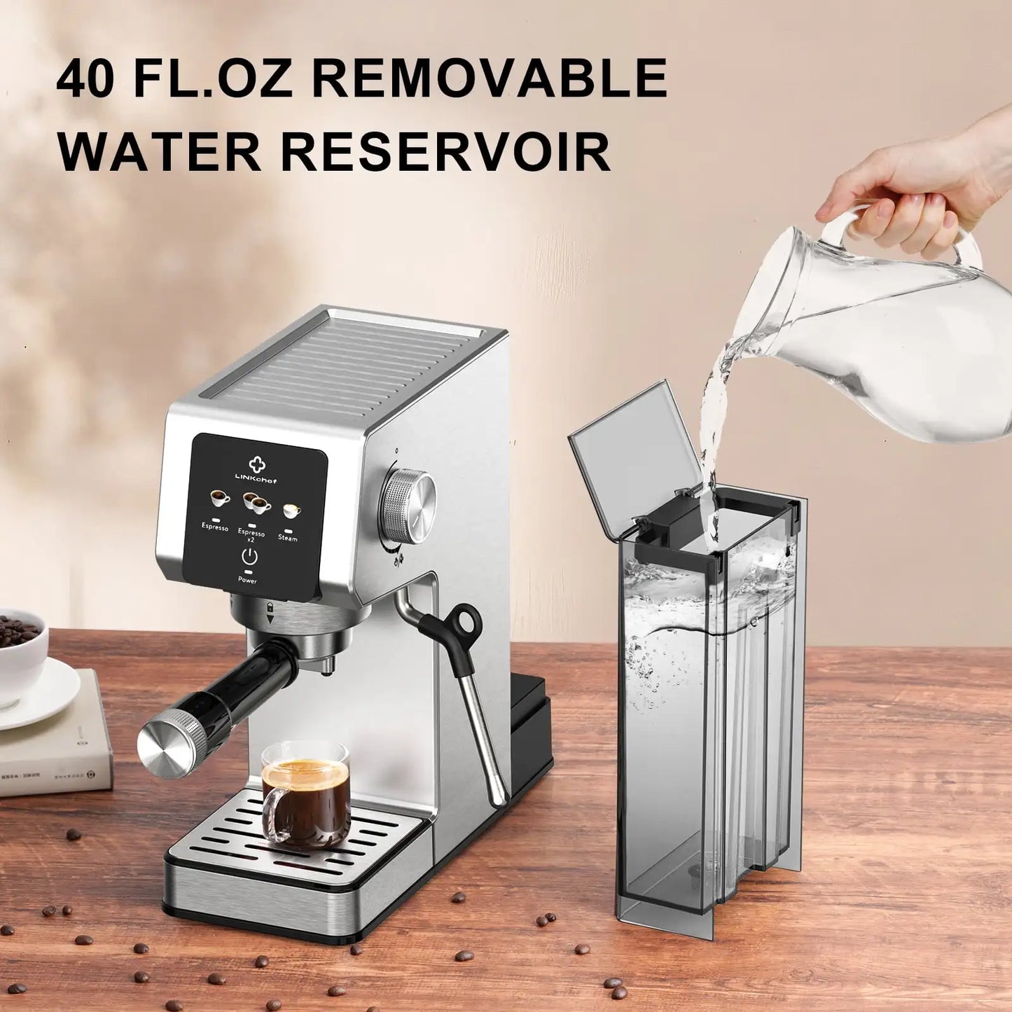 Machine 20 Bar, Professional Espresso Maker with Milk Frother Steam Wand