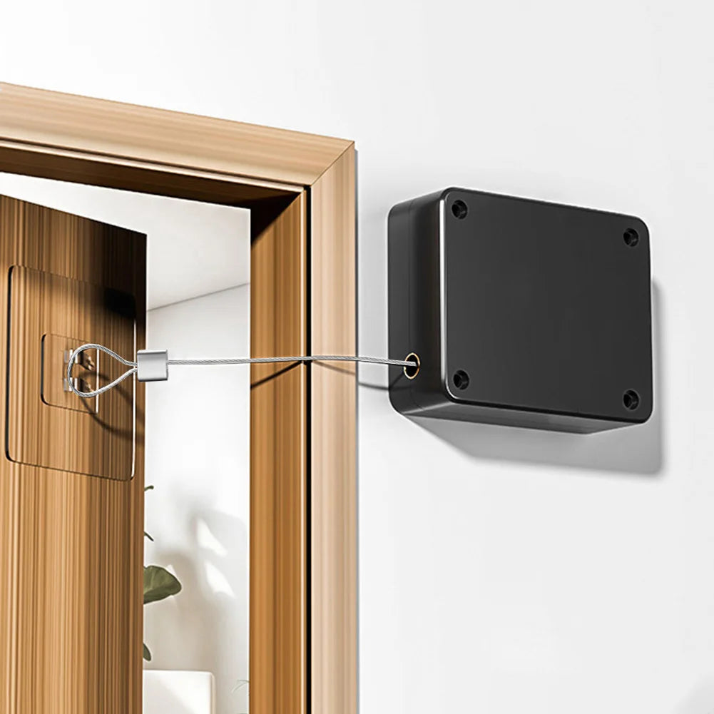 Shower Curtain Closer Sliding Screen Auto Door Closer Punch-Free Storm Sensor Door Closer Storm Door Closing Tool for Study Room