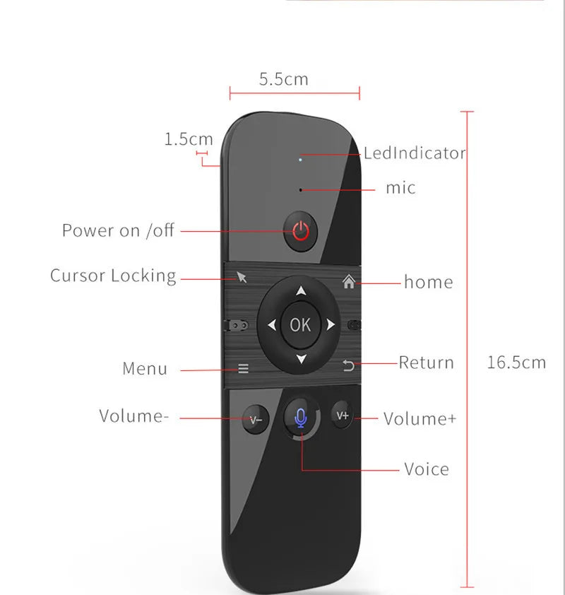 M8 Air Mouse з подвійним режимом 2.4G BT5.0 для Google Voice Assistant Remote Control Wireless Mini Keyboard for Android TV BOX PC