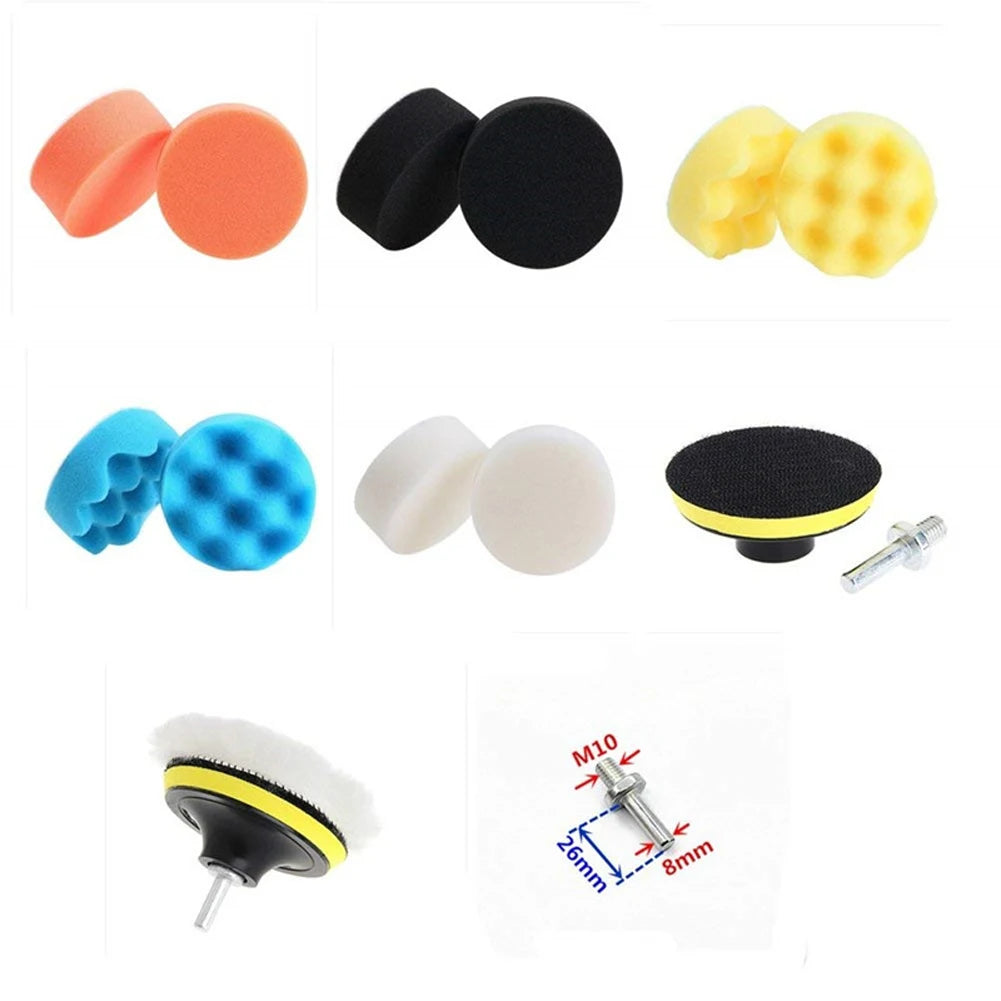 22Pcs 3 Inch Buffing Waxing Clean Polish Washable Wool Fiber Car Polisher Polisher Reusable for Auto Motorcycle Remove Scratches