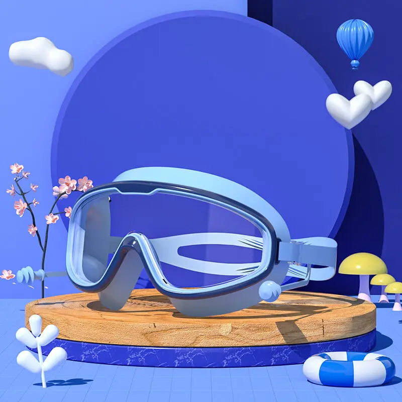 Kids swim goggles big glass len for child boy girl big goggle berenang budak kanta mata besar kanak swim glass