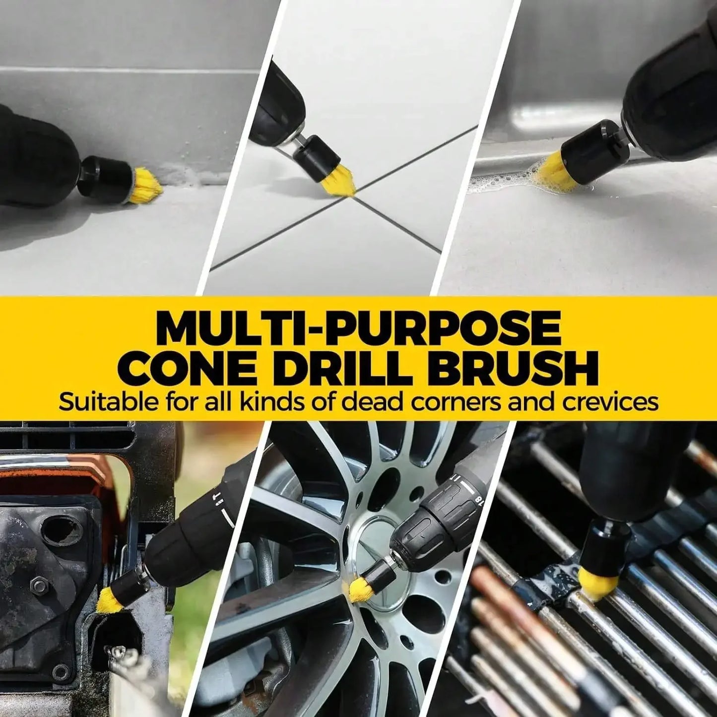 20 Pack Power Scrubber Brush Set with Extend Long Attachment, Drill Brush Attachments, Scrub Pads, Sponge, Buffing Pads, Car