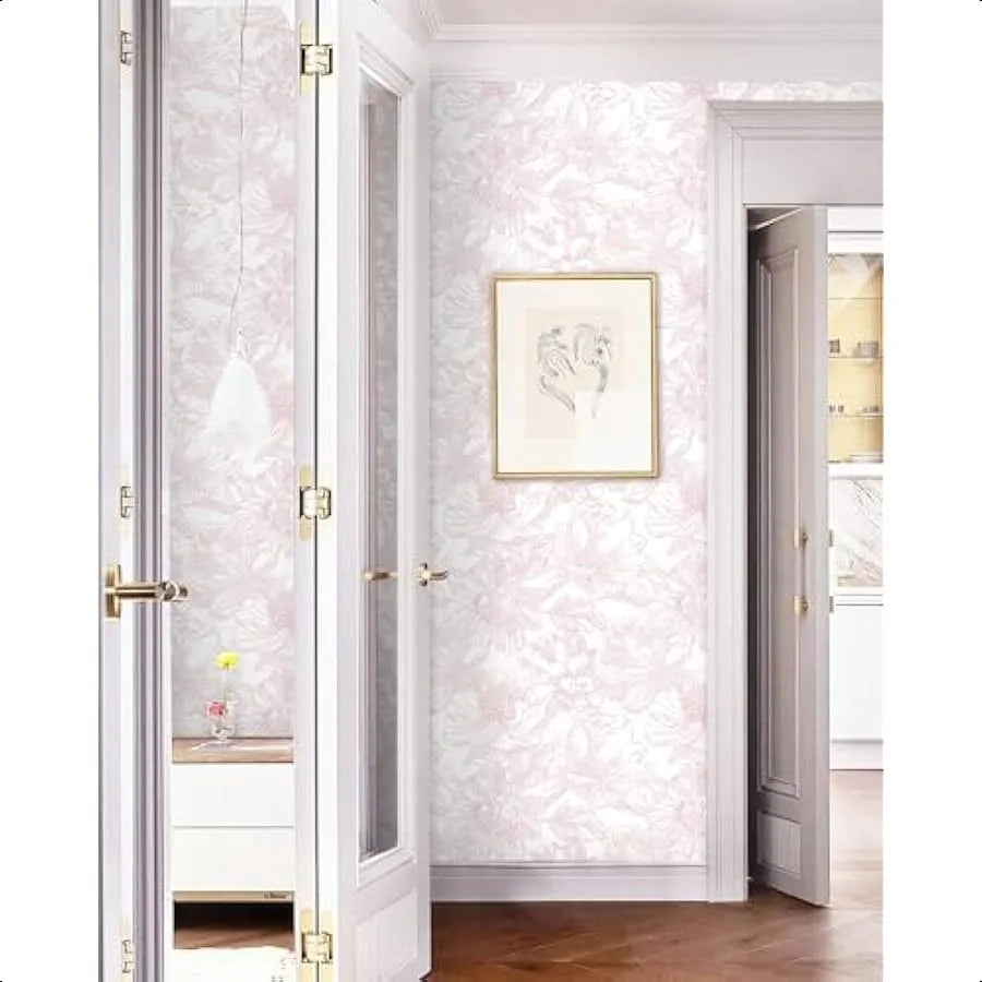 78.7"x17.3" Peel and Stick Wallpaper Floral Contact Paper Boho White Pink Flower Wallpaper Removable Wall Paper Self Adhesive M