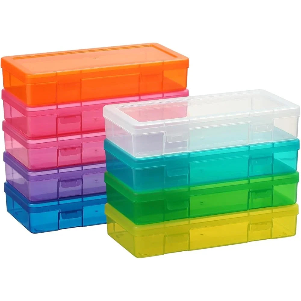 Small Plastic Storage Box Latching Lid Organizers Stackable Craft Containers Multi-Purpose Storage Beads Jewelry Pens Toys