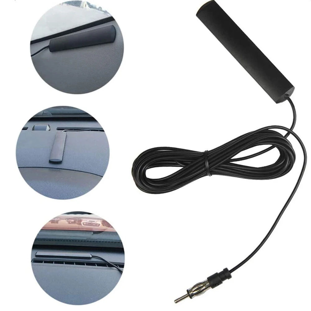 DC 5-12V Car Electronic Radio Antenna Car Hidden Amplified Antenna 85-860Mhz Signal Amplifier Booster Antena for Truck Boat Auto