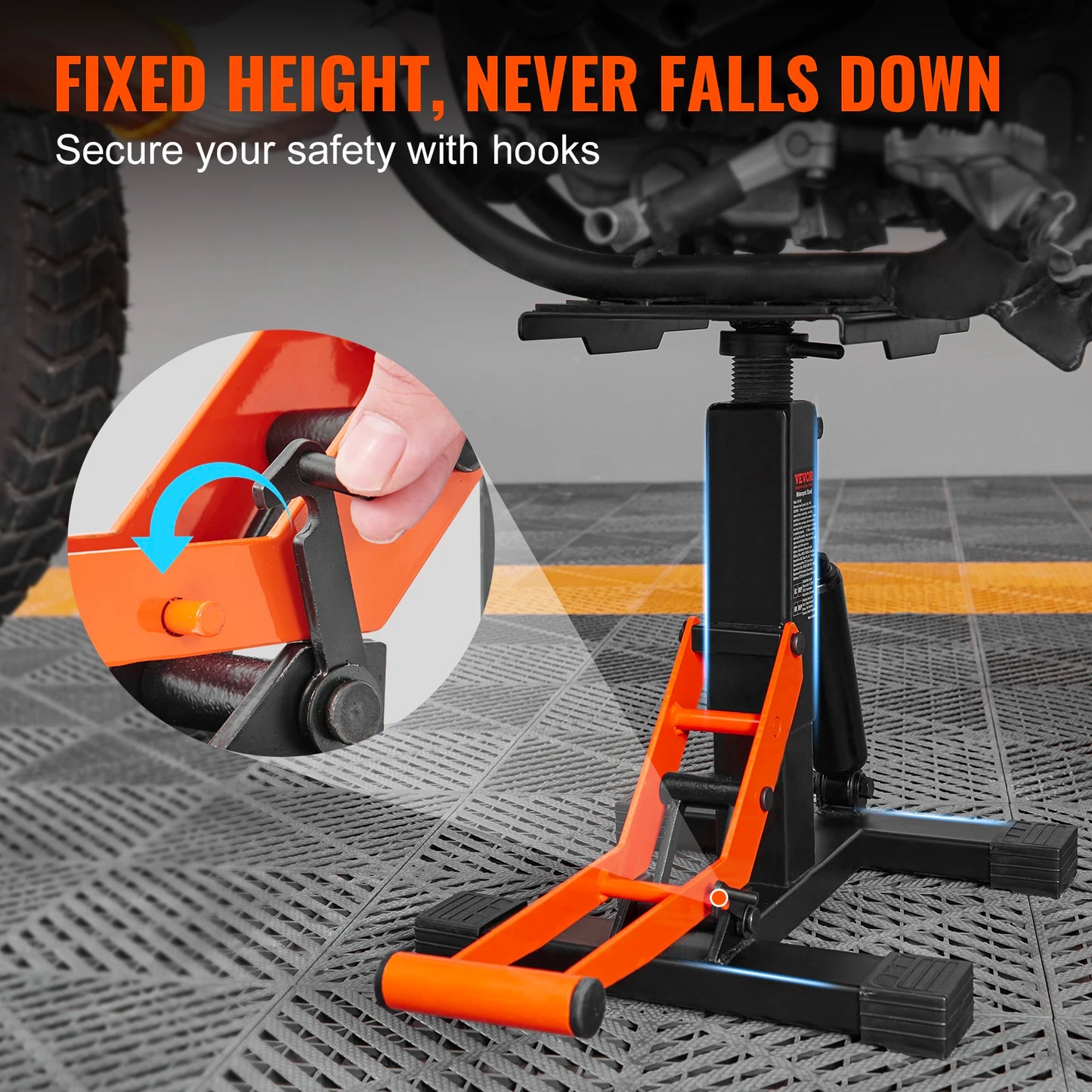 VEVOR Motorcycle Jack Lift Stand 440 lbs Dirt Bike Lift Stand Hydraulic Lift Operation Adjustable Height Hoist Table Maintenance