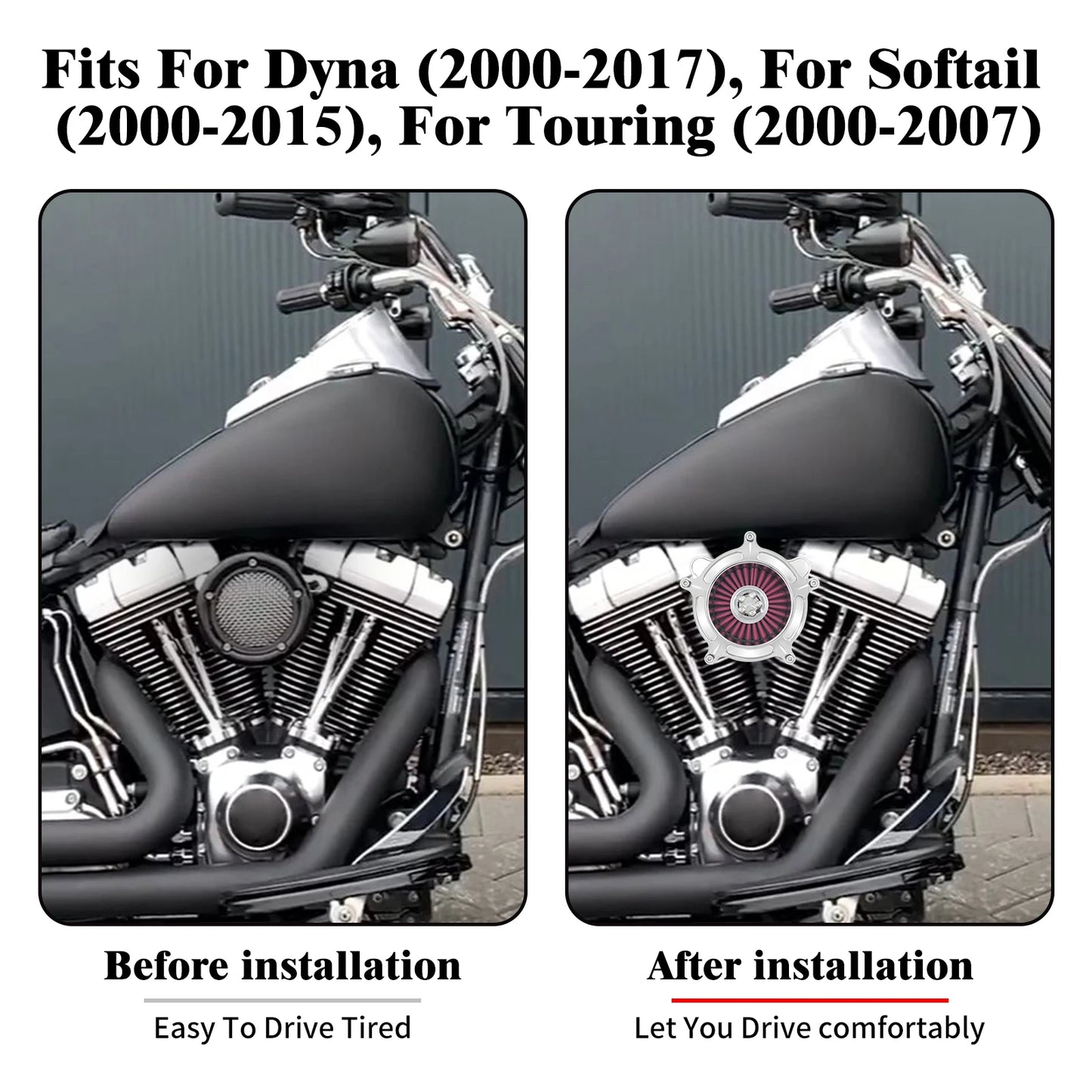 Motorcycle CNC Air Cleaner Intake Filter Element Kit For Harley Touring Road Glide Electra Street Glide Softail Low Rider Dyna