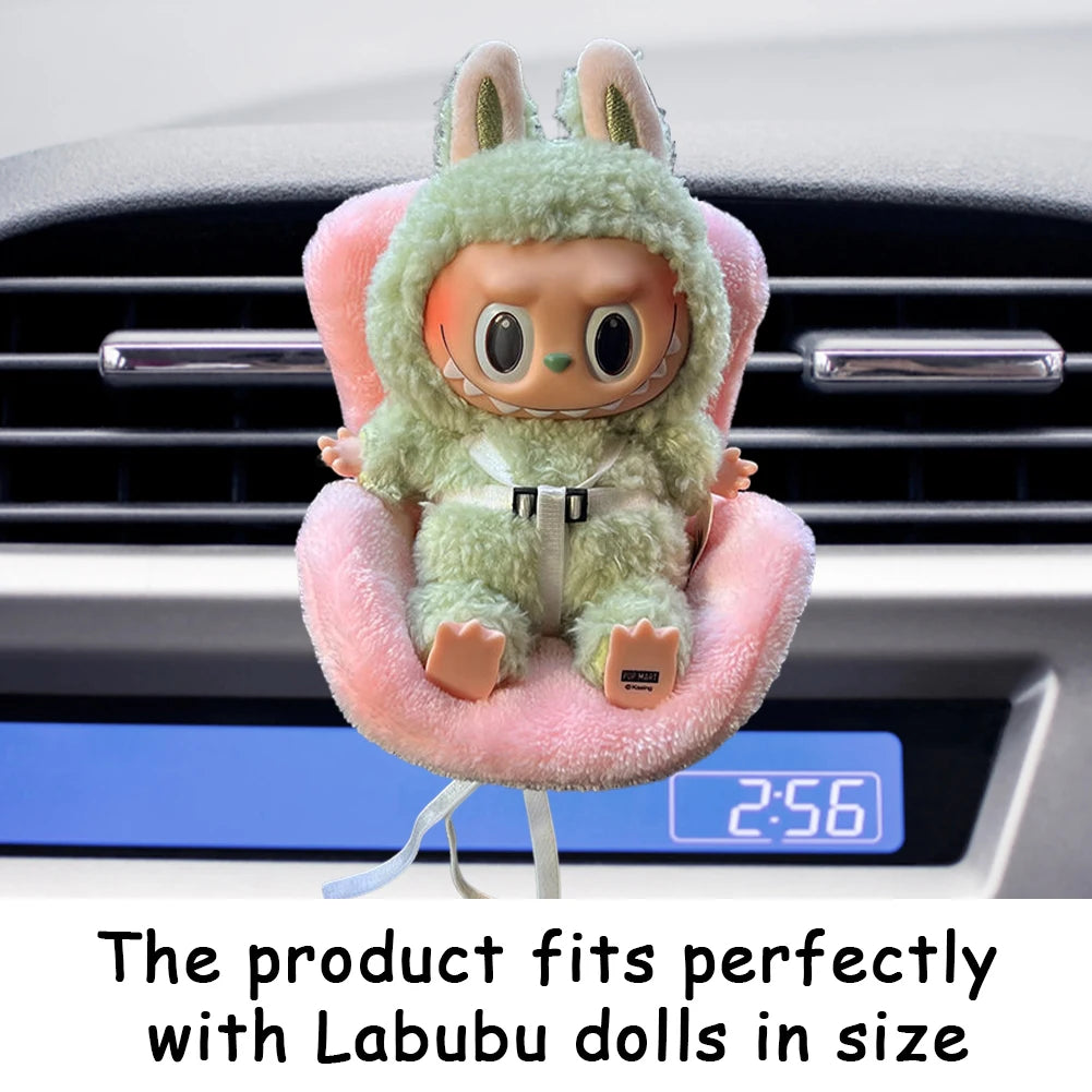 Car Doll Safety Seat for OB11 Labubu Cartoon Chair Model for Labubu Car Seat Outlet Decor for Labubu Doll Car Interior Styling
