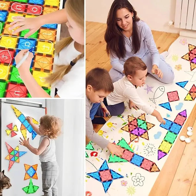 Magnetic Tiles Kids Toys for 3+ Year Old Boys & Girls, STEM Building Blocks Toys & Games, Sensory Toys for Toddlers, 3 4 5 6 7 8