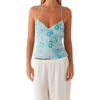 Elegant Lace Halter Neck Tank Top Sleeveless V-neck Backless Floral Blouse for Summer Beach Party Clubwear