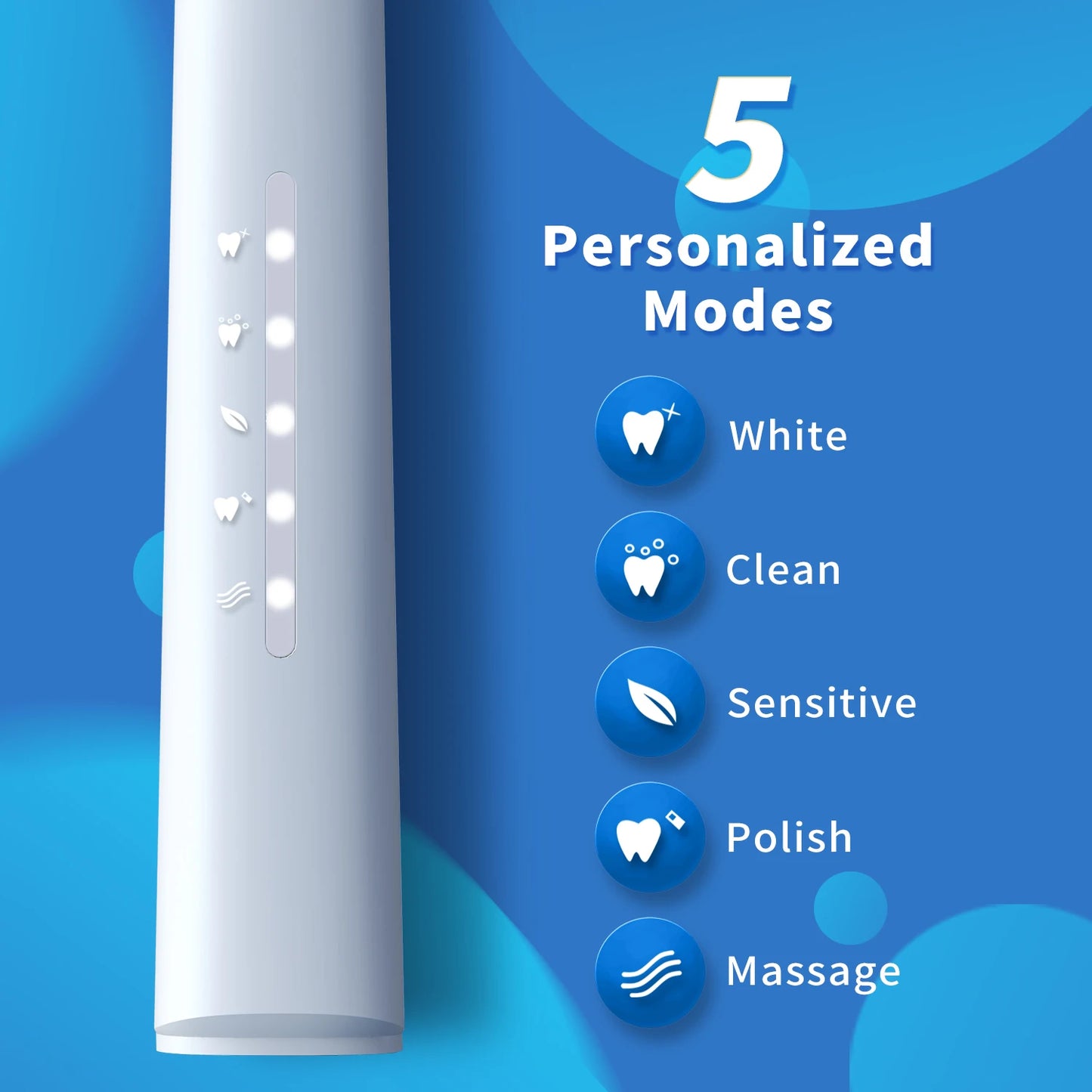 SEAGO Electric Toothbrush for Adults, with 8 Brush Heads and 5 Modes, Rechargeable Sonic Toothbrush One Charge for 30 Days