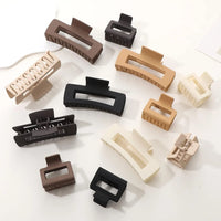 12 Pack Square Claw Clips, Big and Small Neutral Rectangle Hair Claw Clips