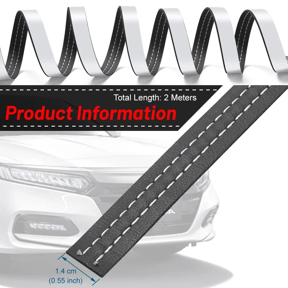 Car Mouldings Trim PU Leather Car Interior DIY Strips Self-Adhesive Dashboard Leather Decorative Line Car Interior Accessories
