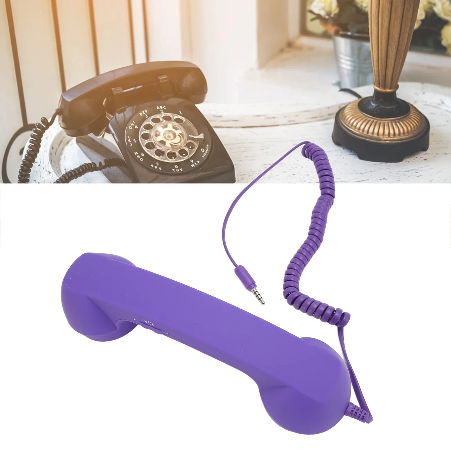 Cell Phone Handset USB C Radiation Proof Vintage Phone Handset with 3.5 Mm Socket for Smartphone 3.5mm Retro Handset