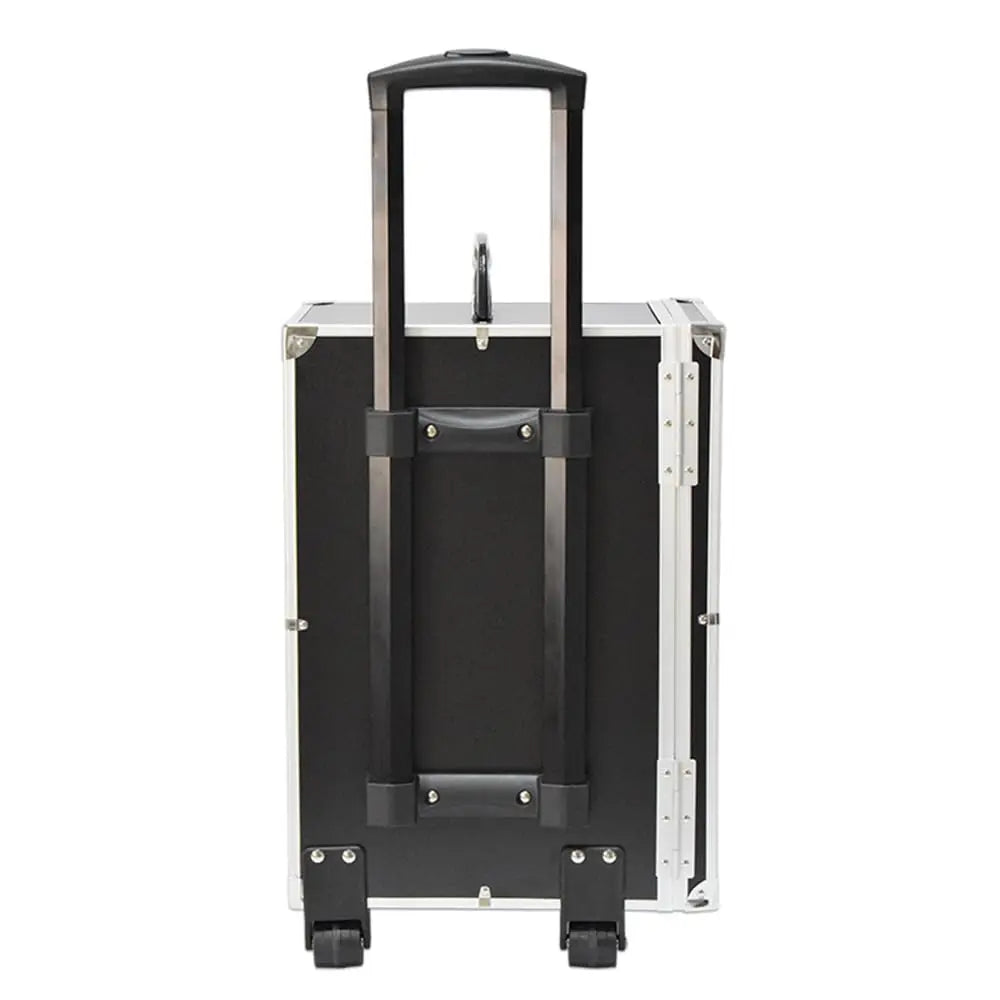 Rolling Jewelry Trolley Case with Drawers Sturdy Case for Travel and Vendor Showes Jewels Sets Display Organizer (Black)