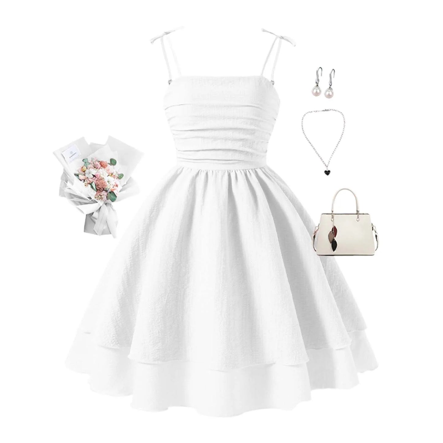 Girls Sling Dress Solid Color Yellow/Pink Tiered Princess Dress Sweet Style Tween Girls Dress Birthdaty Party Dating Clothes 12Y